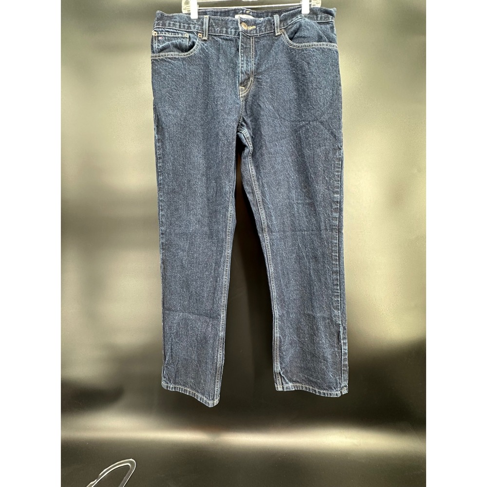 Tommy Hilfiger Denim Men's Jeans 36x30 Dark Wash Straight‎ Leg Classic Fit - Picture 2 of 7